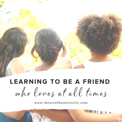 Learning to be a friend who loves at all times