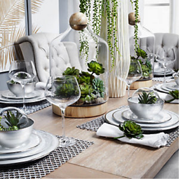 Traditionally December seems to be the color of all things red and green. But I would like to introduce silver into your décor as you change your fall colors out. It is a color that works well with most other colors – it illuminates and reflects of those colors which surround it. Here are some of my favorite things in Silver to inspire you...