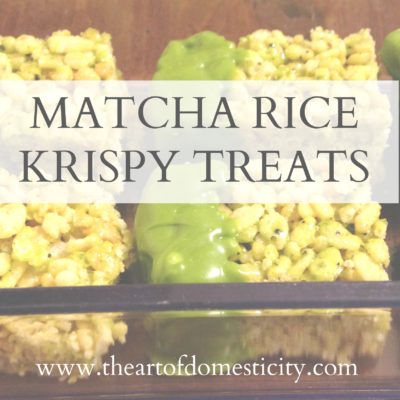 Matcha Rice Krispy Treats